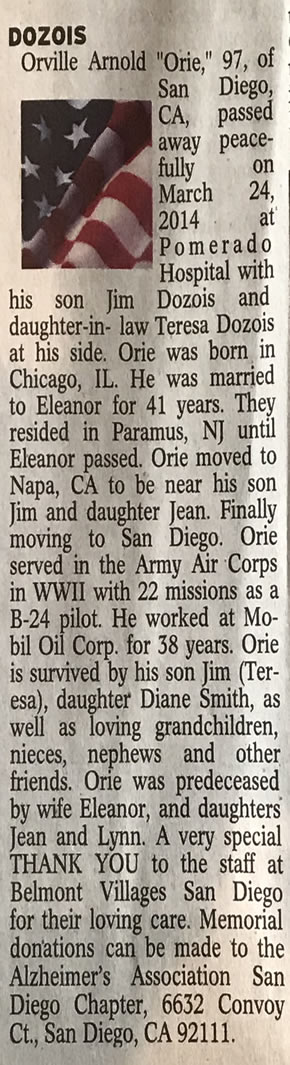Obituary Article April 3, 2014